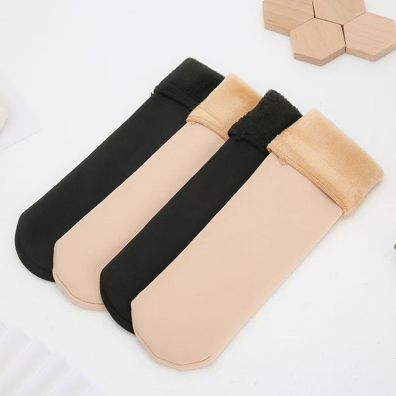 秋冬用の女性用厚手の暖かいコットンミディアムソックス