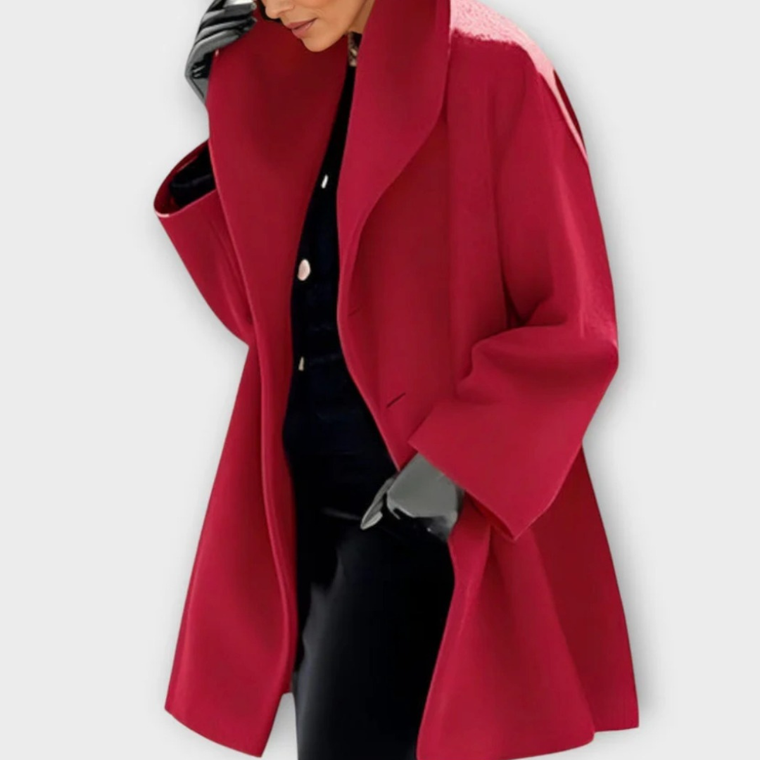 襟付き厚手ロングコート