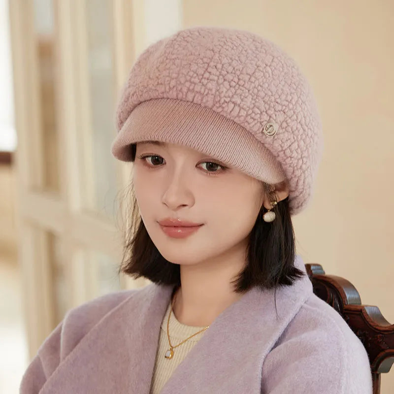 暖かく快適な女性用プラッシュ帽