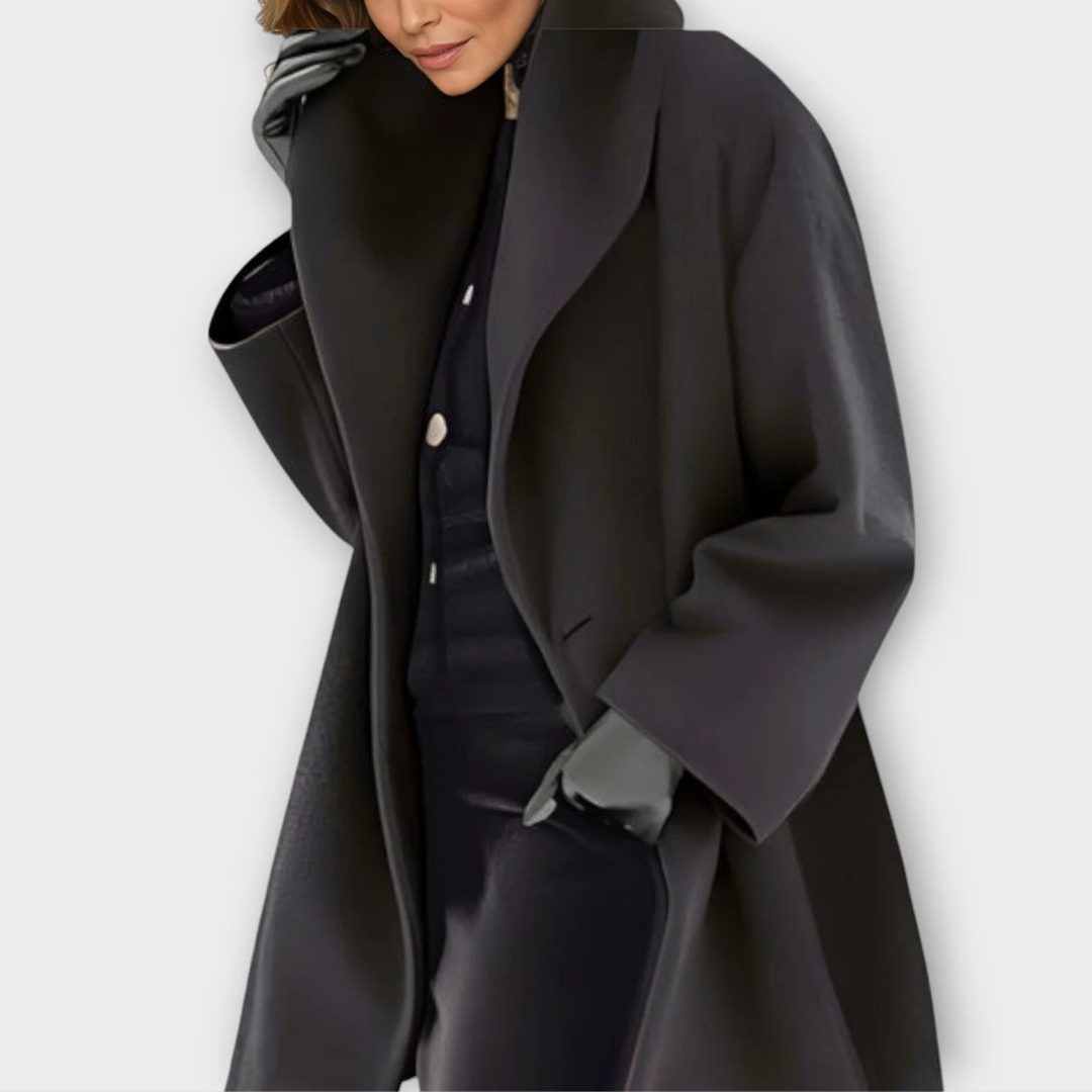 襟付き厚手ロングコート