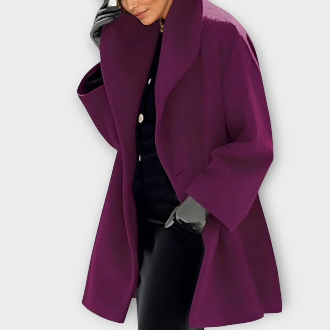 襟付き厚手ロングコート