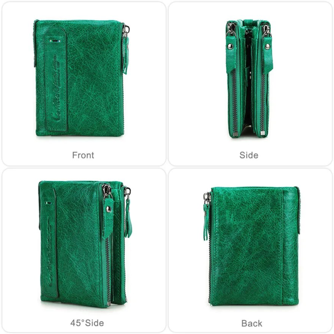 ダブルジッパーのコンパクト財布 | 実用的でスタイリッシュ