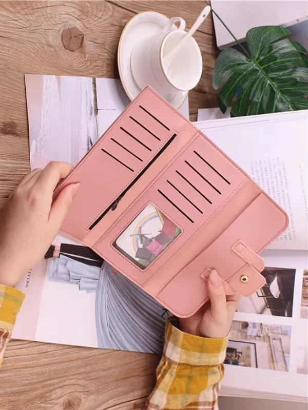 ミニマリストロングレザー財布 | シンプルでトレンディ