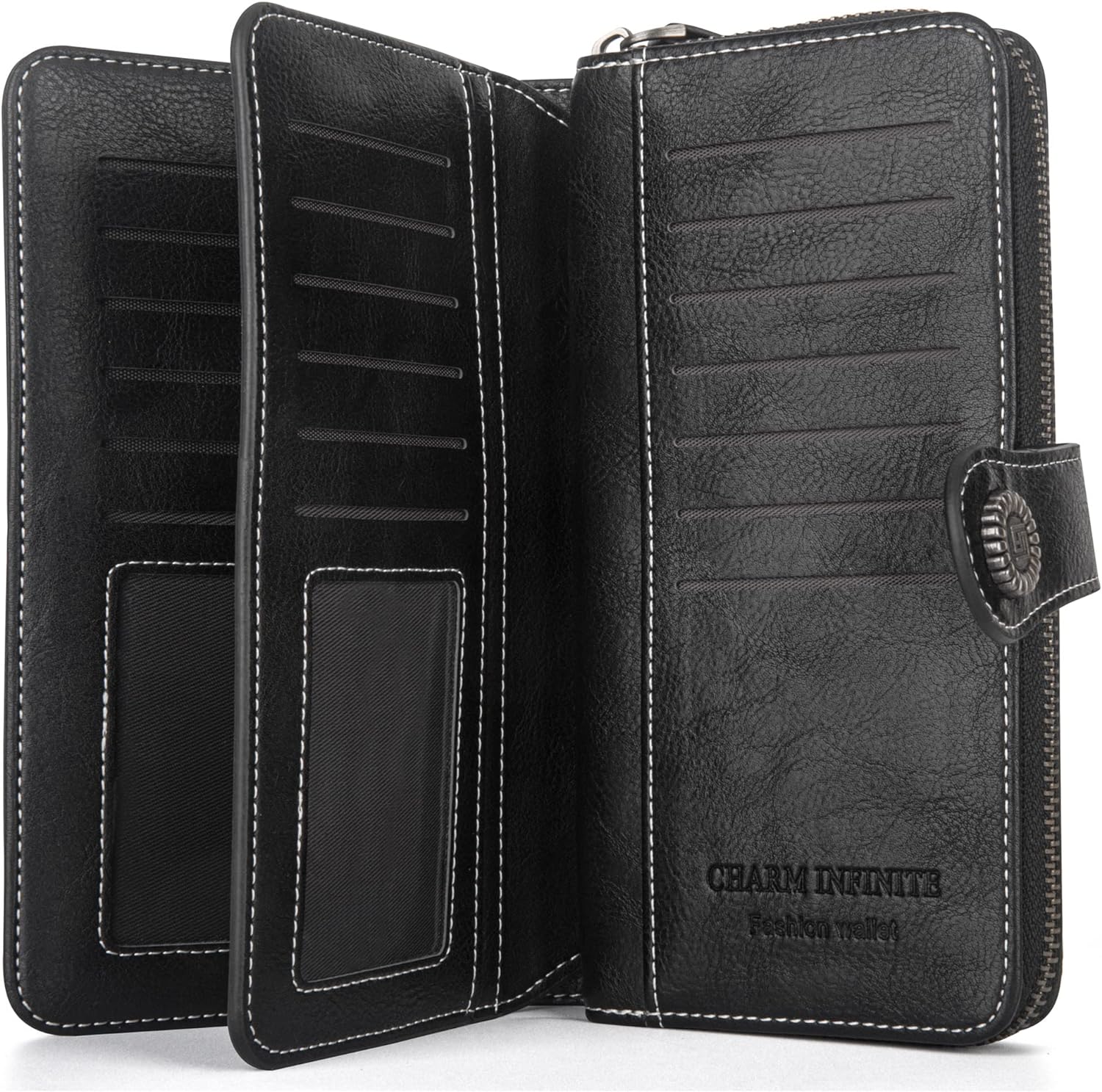 レザー財布(リストバンド付き)| 大容量