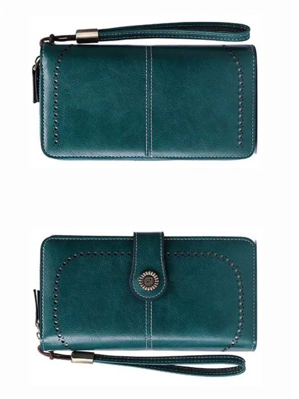 レザー財布(リストバンド付き)| 大容量