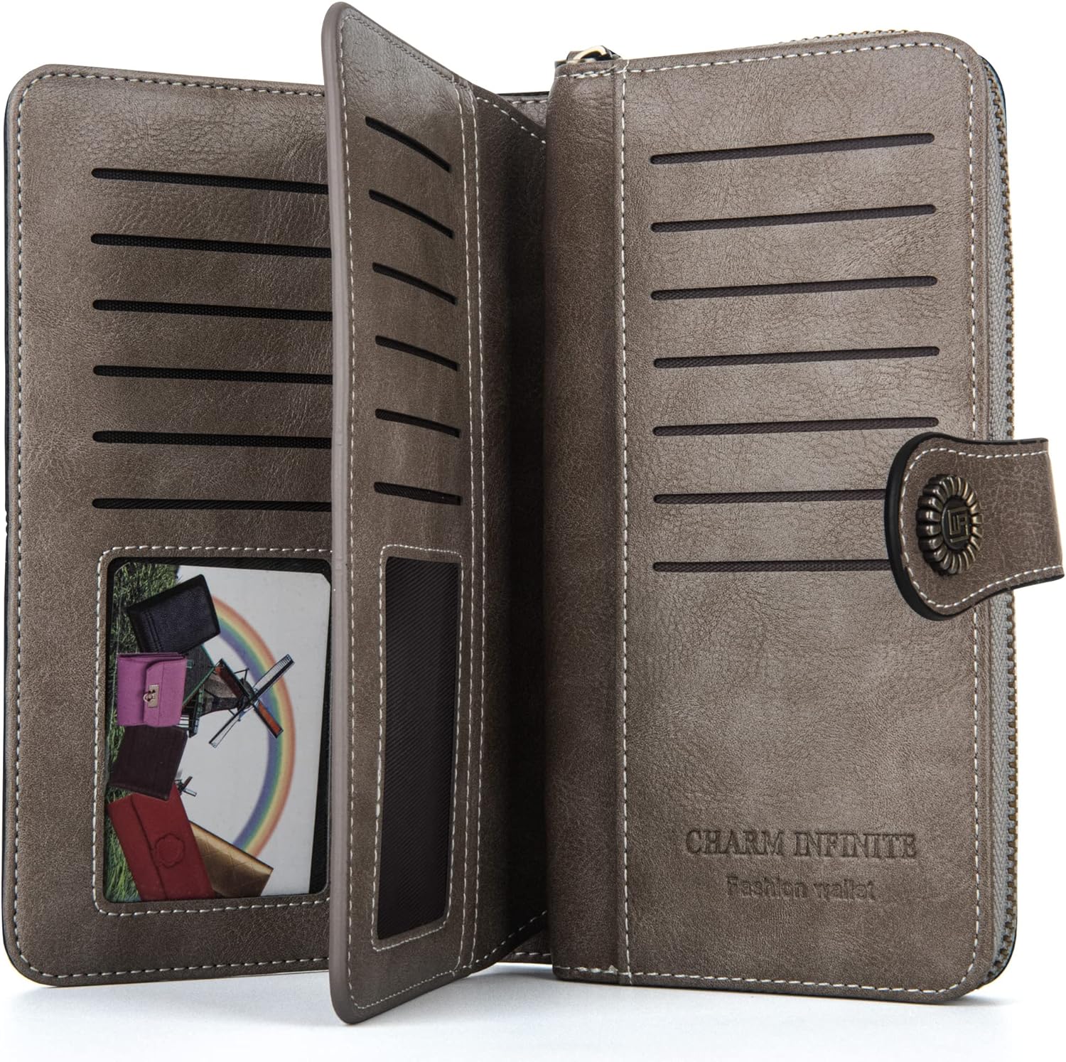 レザー財布(リストバンド付き)| 大容量