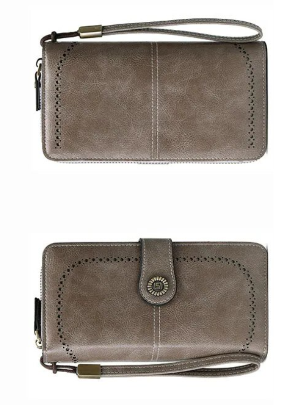 レザー財布(リストバンド付き)| 大容量