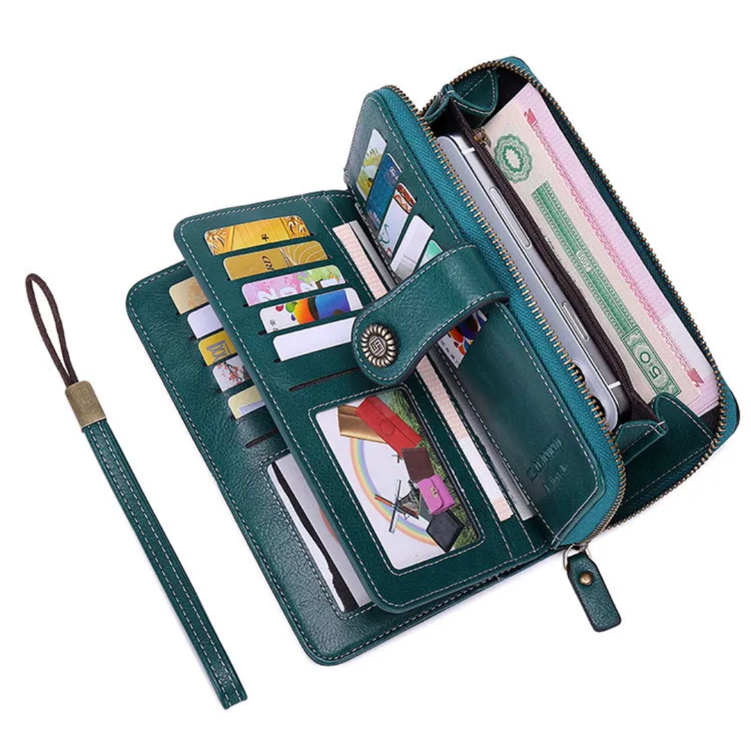 レザー財布(リストバンド付き)| 大容量