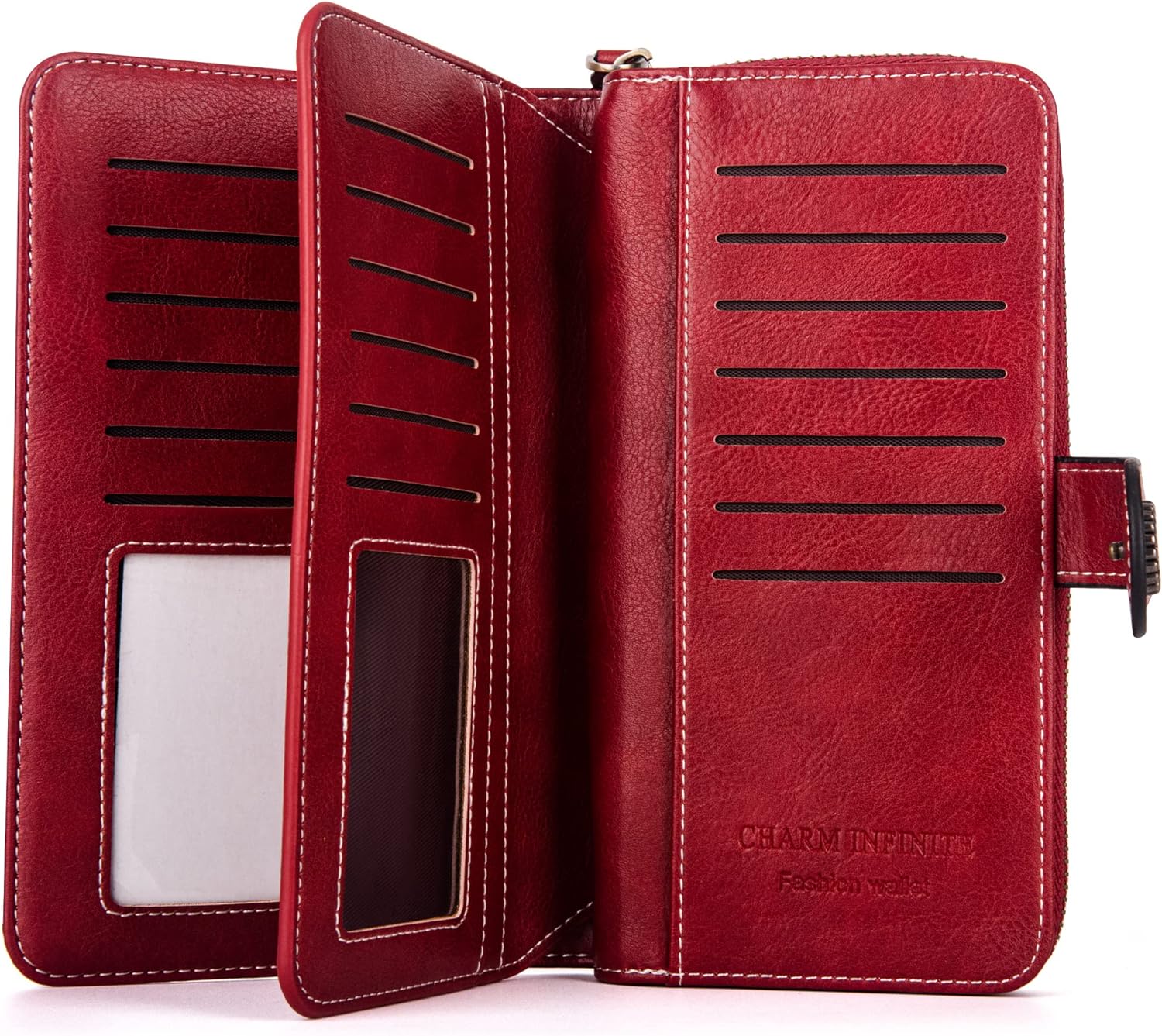 レザー財布(リストバンド付き)| 大容量