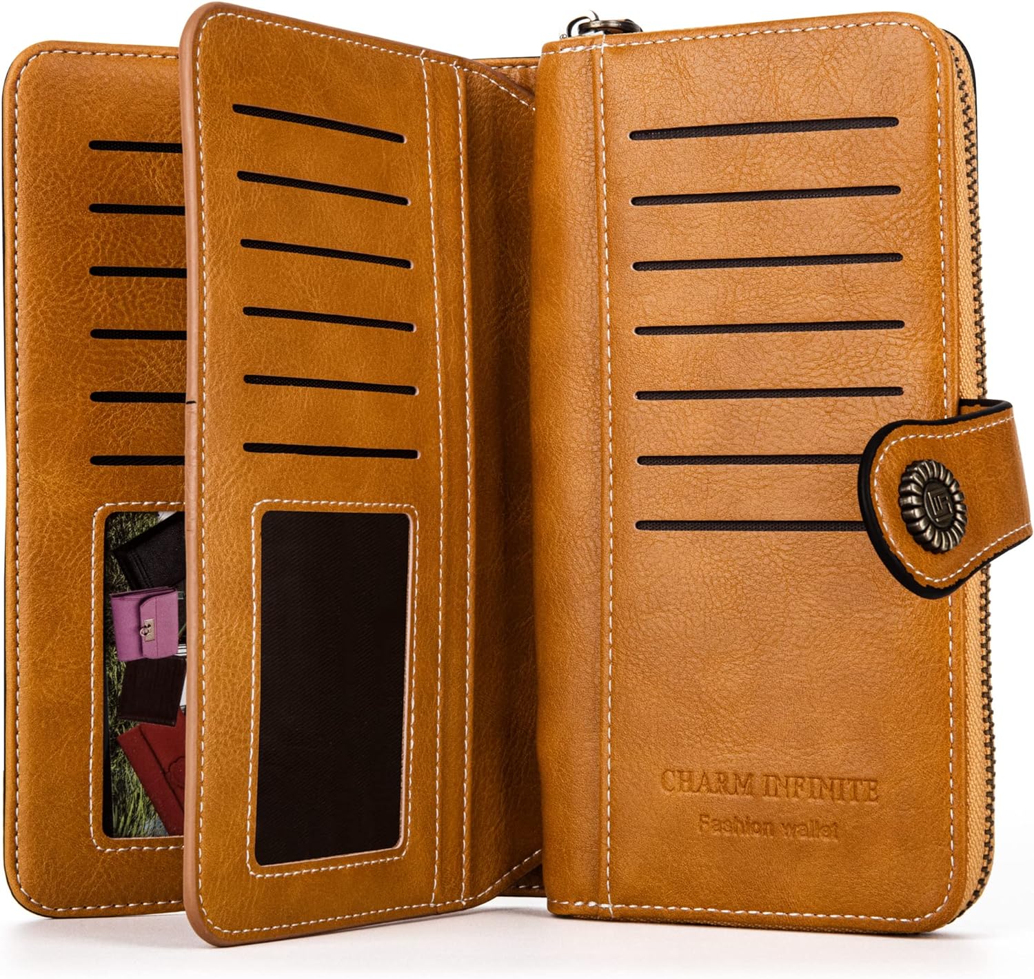 レザー財布(リストバンド付き)| 大容量