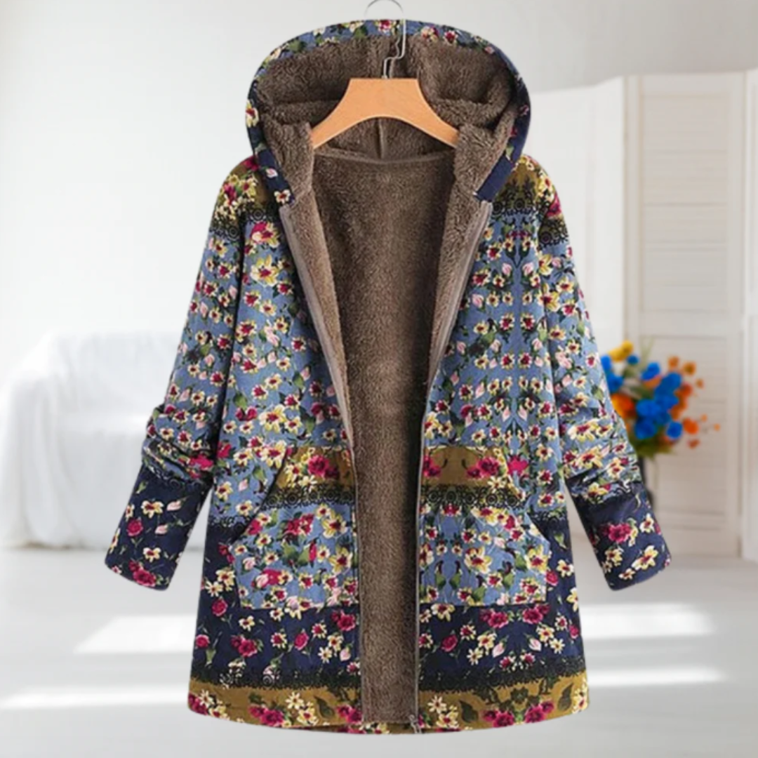 アズテック・ブルーのエレガントなミッドシーズン・コート