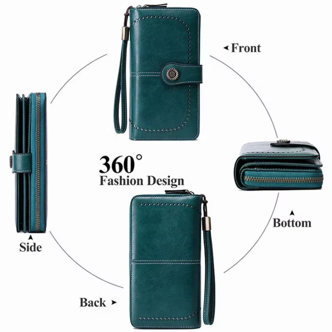 レザー財布（リストバンド付き）| 大容量