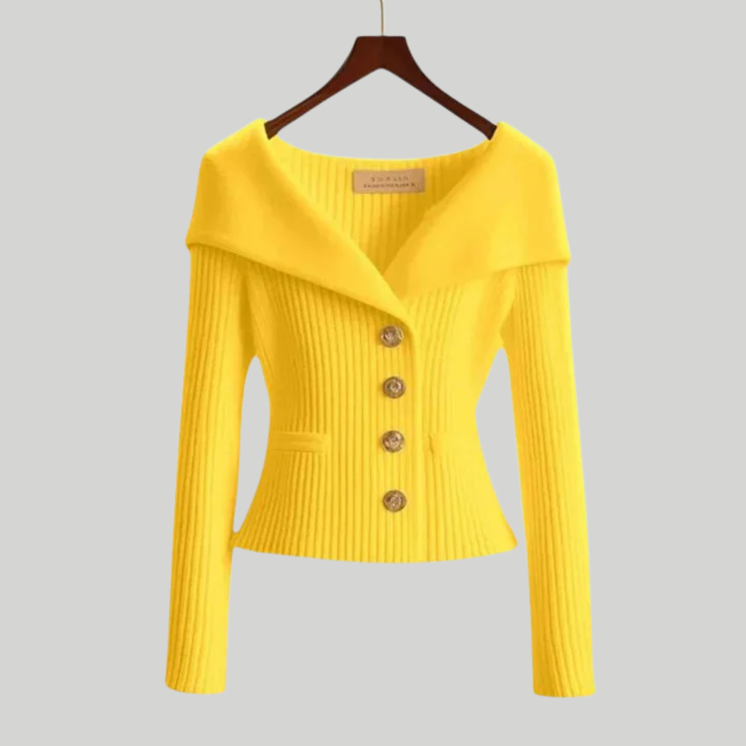 エレガントなVネック長袖セーター