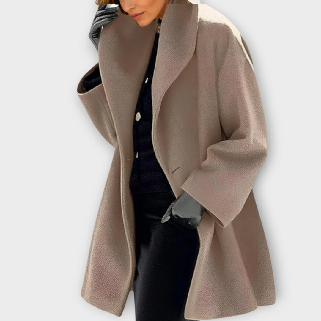 襟付き厚手ロングコート