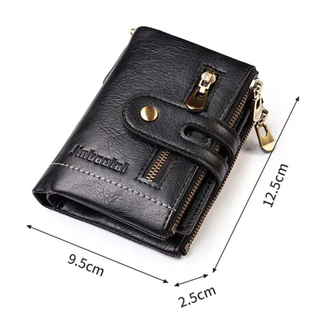 レトロレザー財布 | スタイリッシュなチェーン付き！