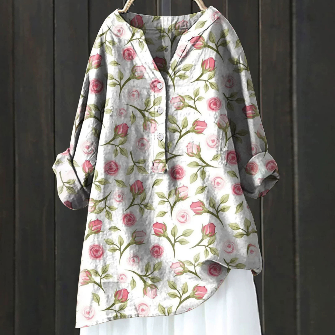 ロングスリーブVネックサマーロングシャツ