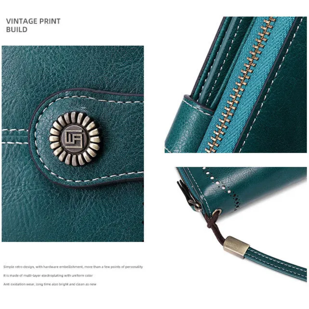 レザー財布（リストバンド付き）| 大容量