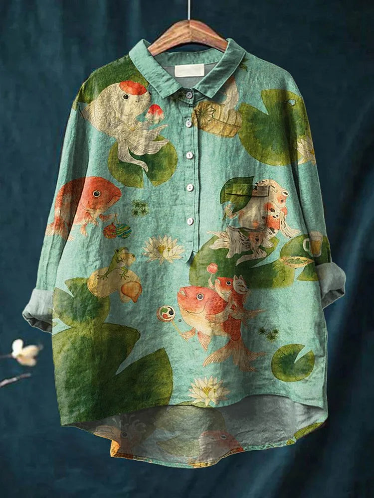 魚アートシャツ