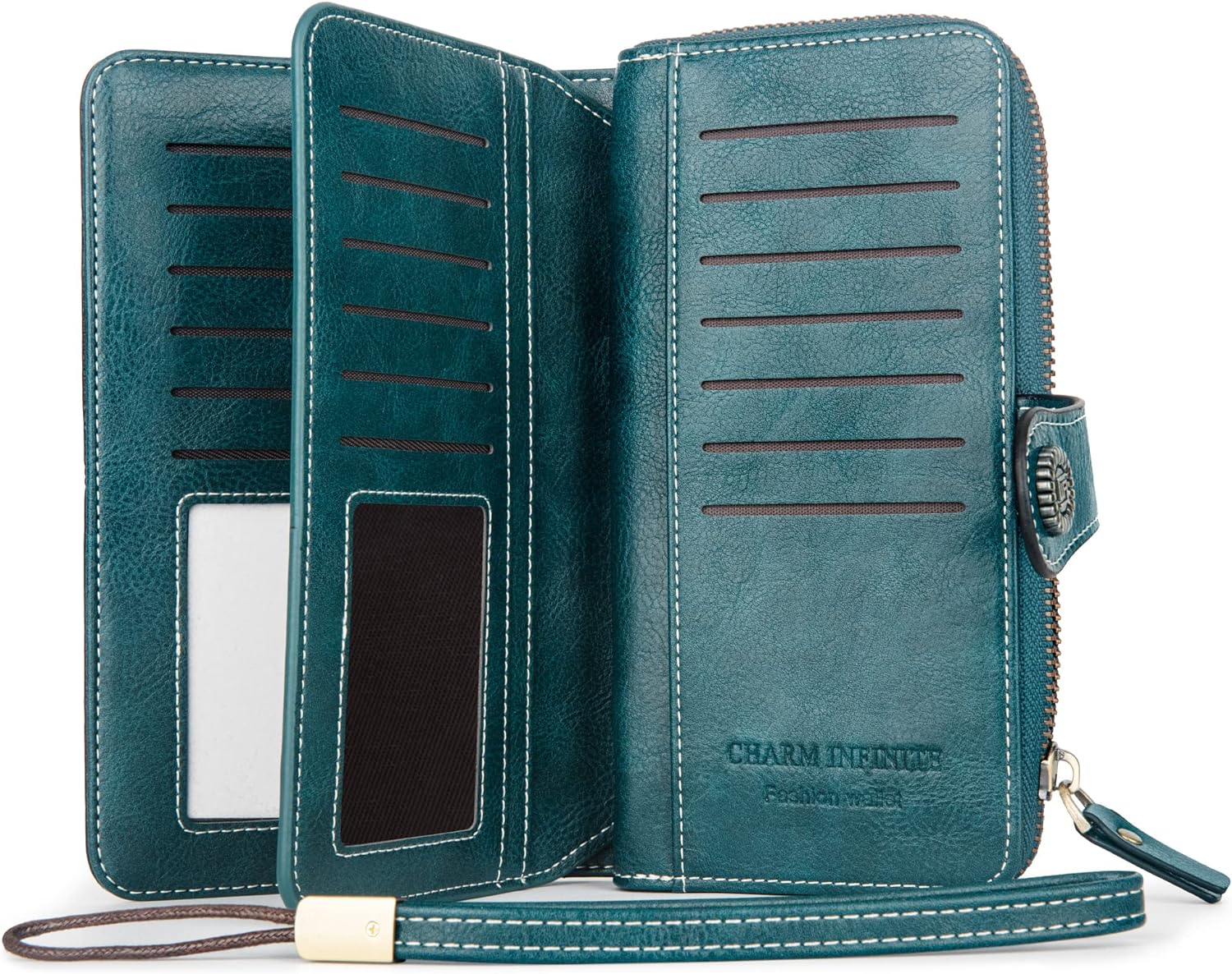 レザー財布（リストバンド付き）| 大容量