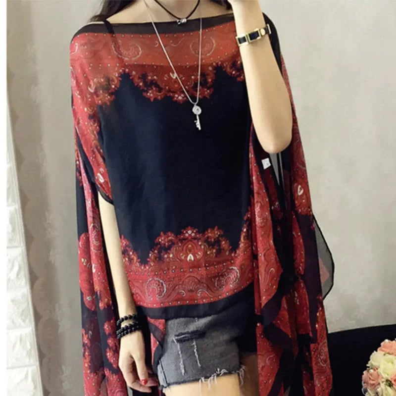 日焼け防止プリントのスカーフ（2枚セット）